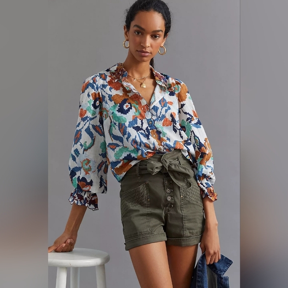 Anthropologie Tops - 💘 Anthropologie Embroidered  buttondown shirt